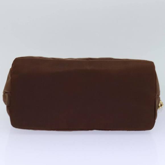 PRADA Chain Shoulder Bag Nylon Brown Gold Auth 85466 - Picture 5 of 16